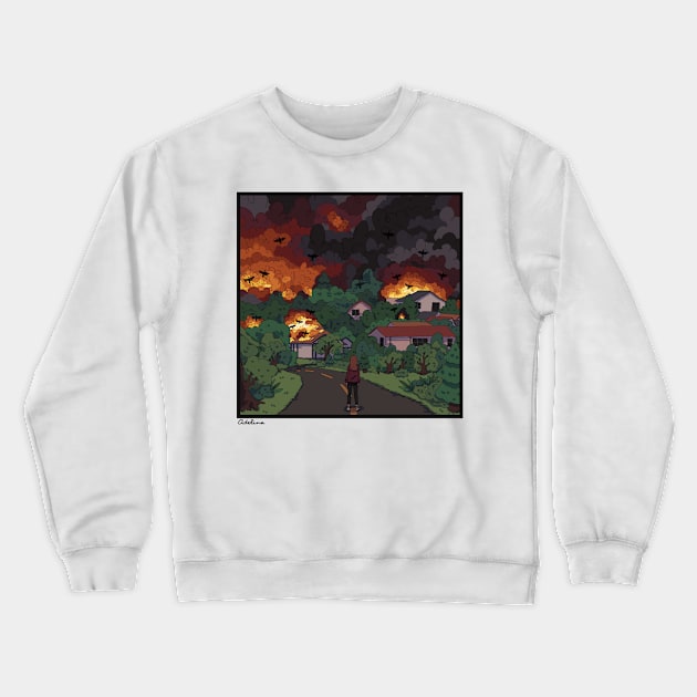 Falling Down Crewneck Sweatshirt by greenishsapphire